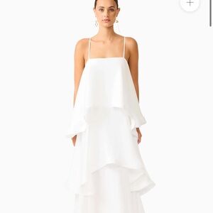 ELLIATT Tilly White Tiered Maxi Dress